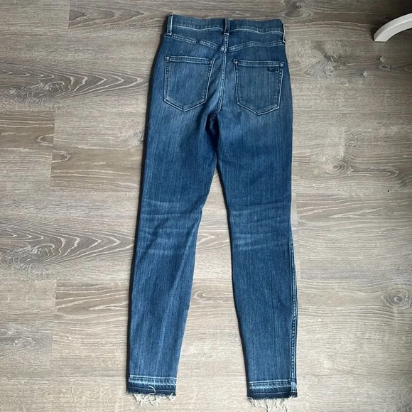 AYR The Riser Skinny Jeans High Rise Stretchy Denim Raw Hem Neon Jupiter - Picture 3 of 13